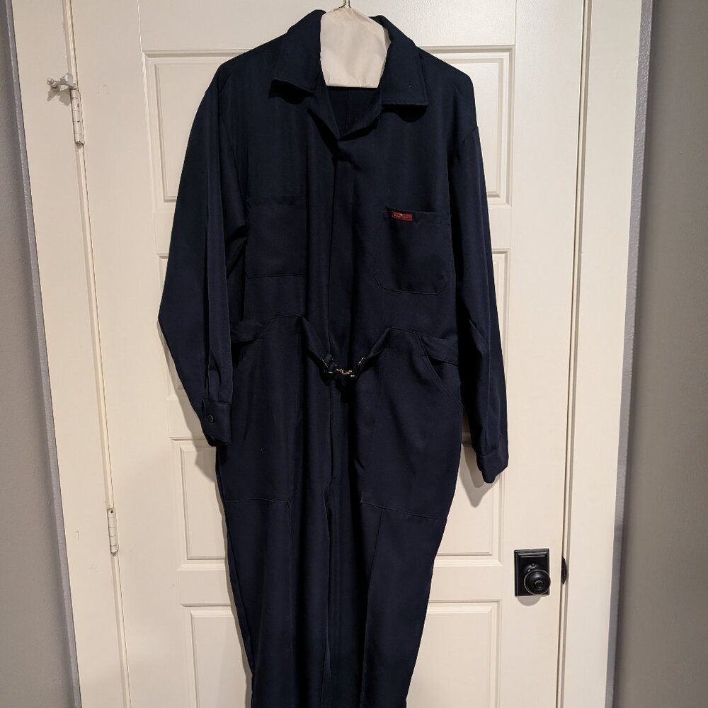 Vintage Para Suit Coveralls Navy Long-Sleeve Belted Men's Size 52 Regular
